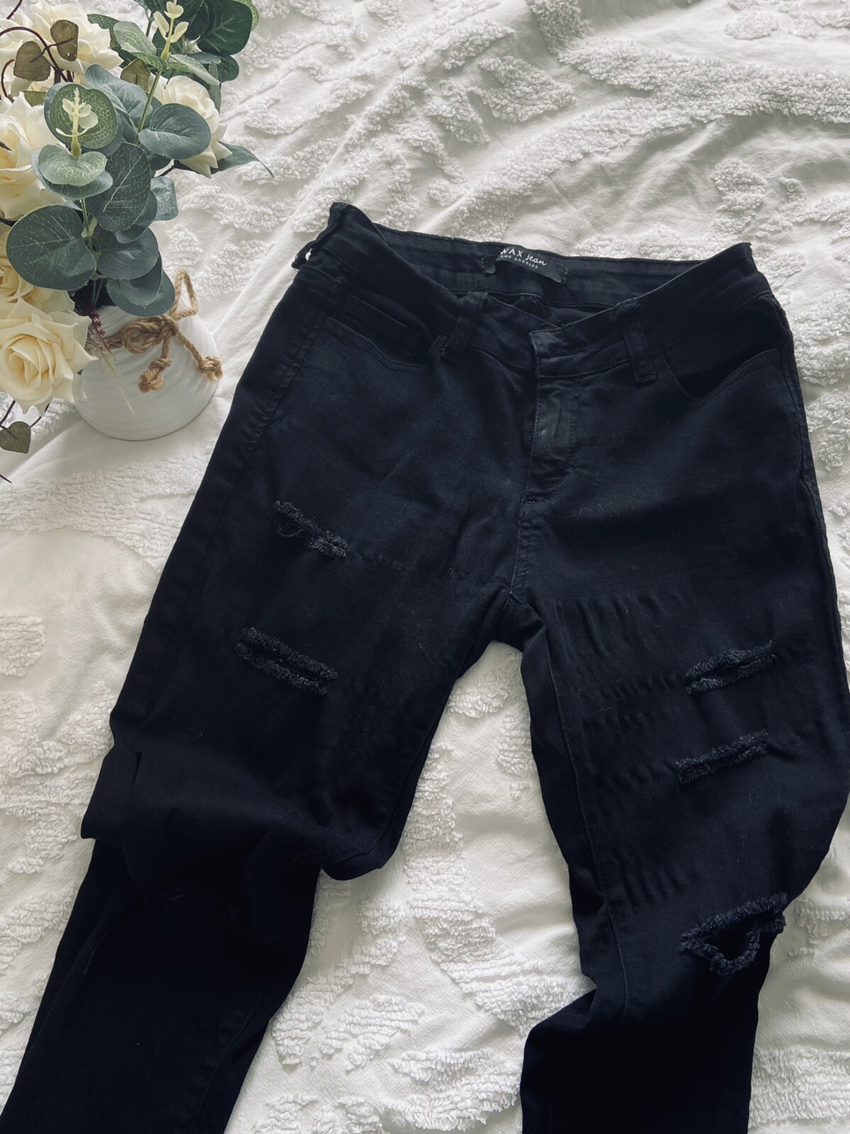 Wax Jeans Brand Fashion Nova Slashed Black Jeans 7 eBay