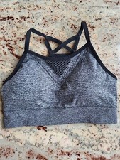 XS Sports Bra Crossback Strappy Criss-Cross Racerback Pullover Removeable Pads