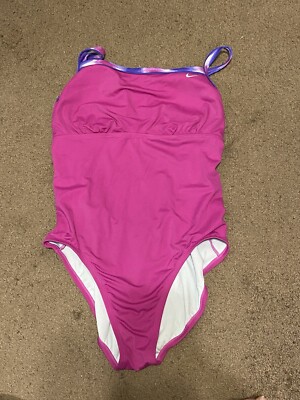 Womens Nike Pink Purple Essentials One-Piece Swimsuit NESS510