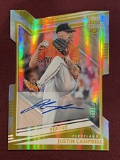 2022 Elite Extra Edition Status Gold Die Cut Auto /10 Justin Campbell