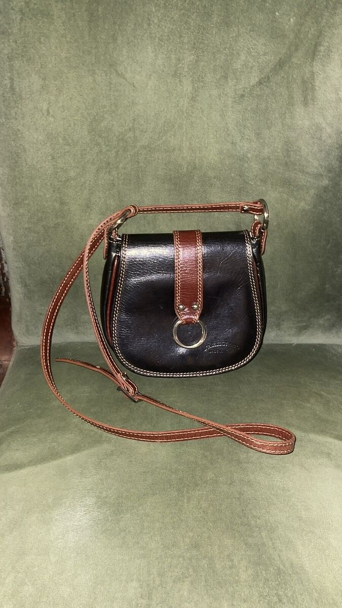 Handmade Italian L'Artigiano Black Crossbody Leather Bag One Handmade Italian L'Artigiano Black Crossbody Leather Bag One