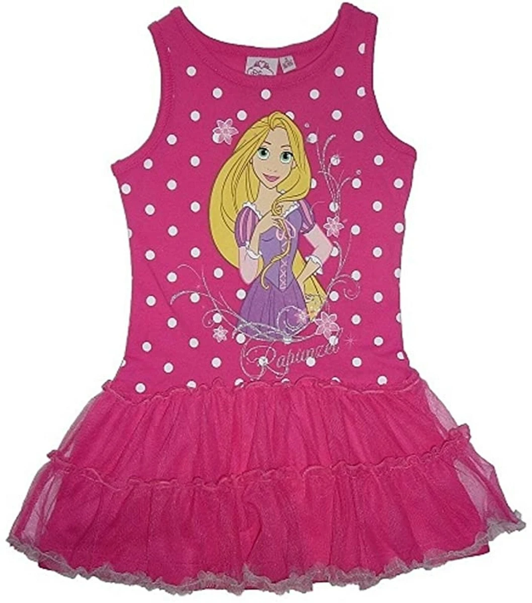 Disney Princess Rapunzel Girls Pink Holiday Beach Summer Dress | eBay