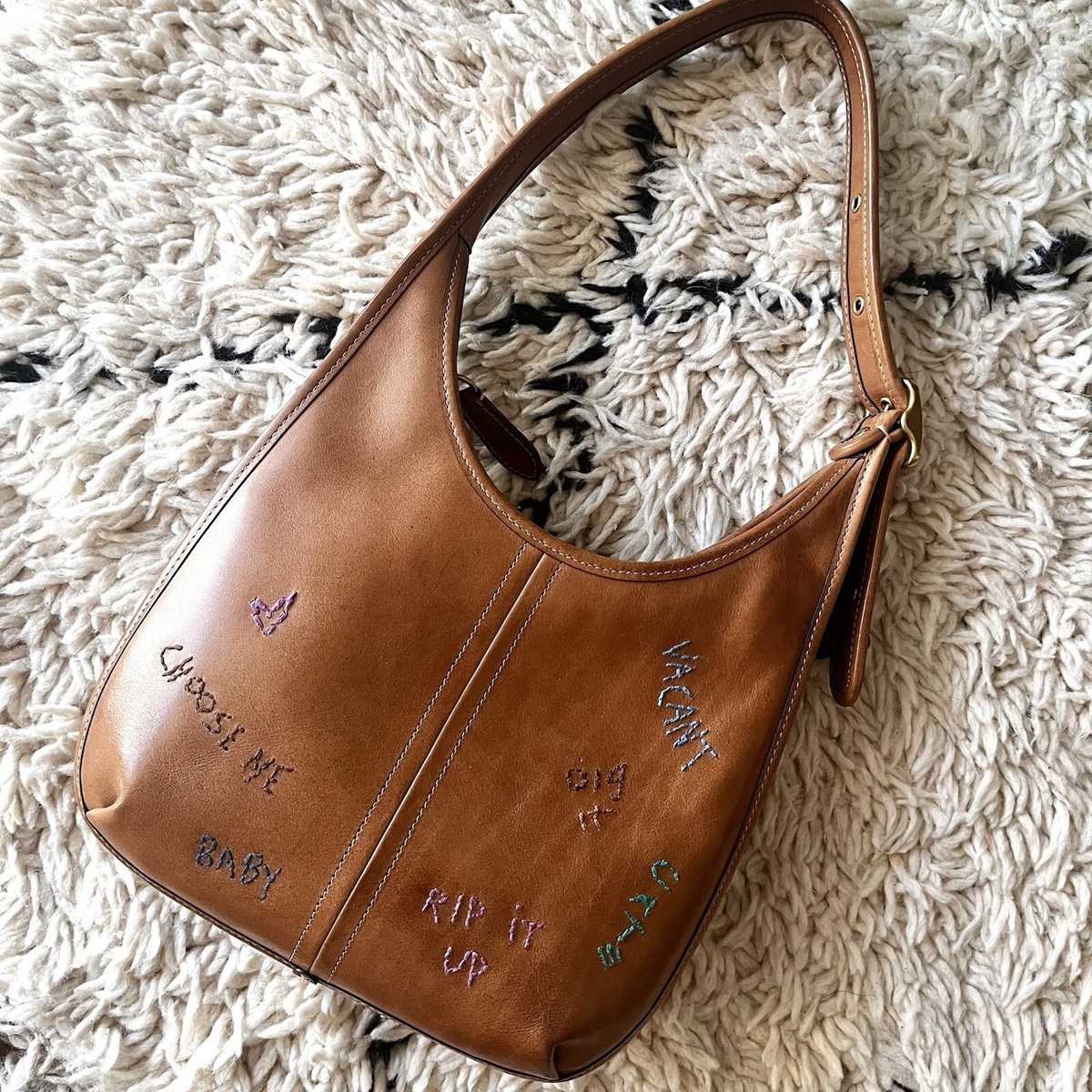 Handbag Brown Ergo Vintage Coach Ergo Mini Satchel In Nubuc