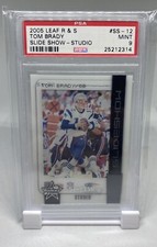 2005 LEAF RC’S STARS TOM BRADY SLIDESHOW SILVER ACETATE STUDIO /750 PSA 9 POP 10