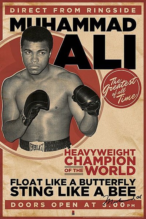 Muhammad Ali Vintage  24 x 36in paper & image