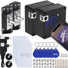 RFID Hidden Cabinet Lock, 2 Pack RFID Cabinet Invisible Electronic Locks Phon...