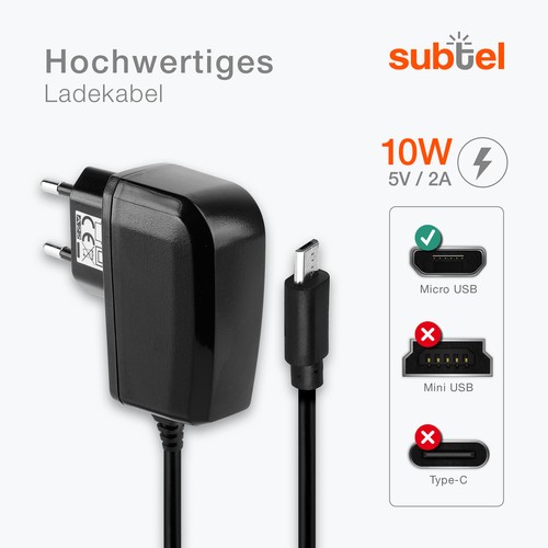 Ladegerät für ODYS Vito Miron Wintab 8 Xelio 10 Quad Ladekabel 2A 1.2m - Bild 2 von 7