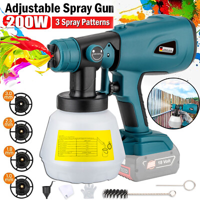 1000ML Electric Cordless Paint Spray Gun for Bosch 18V Battery w/Brushless Motor