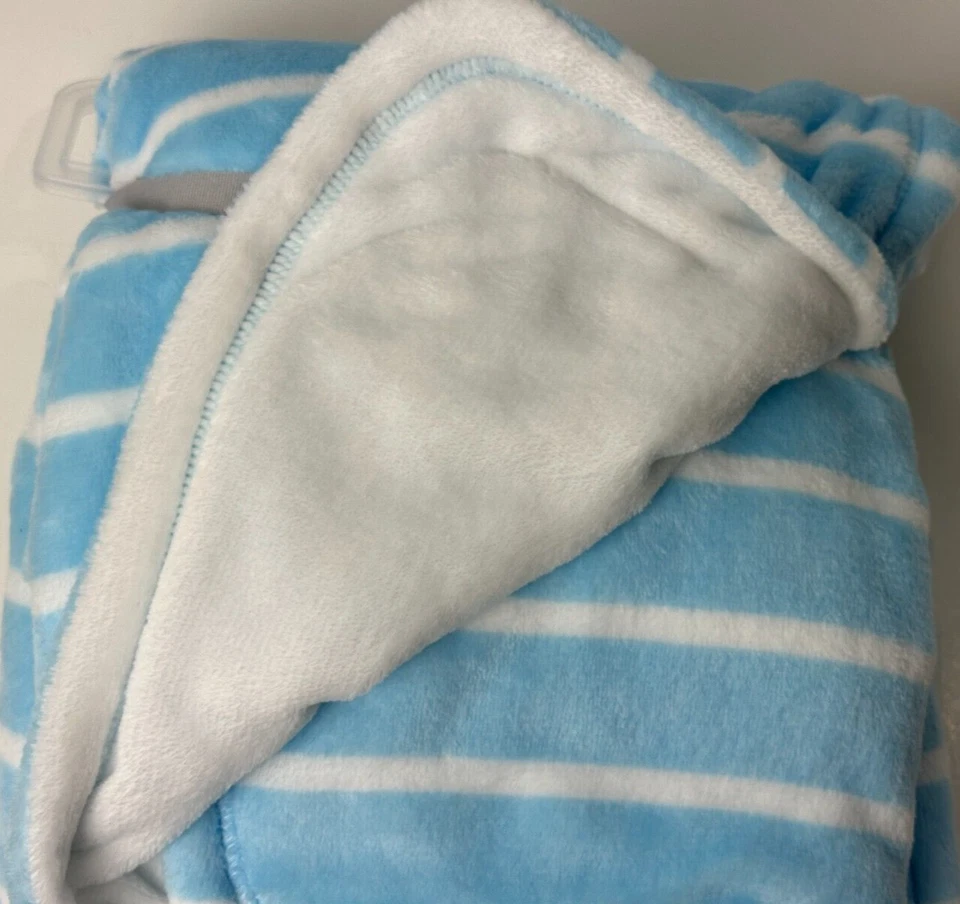 NWT Carters Blue And White Striped Daddy's Dino-mite Dude Dinosaur Baby Blanket - Image 4 of 4