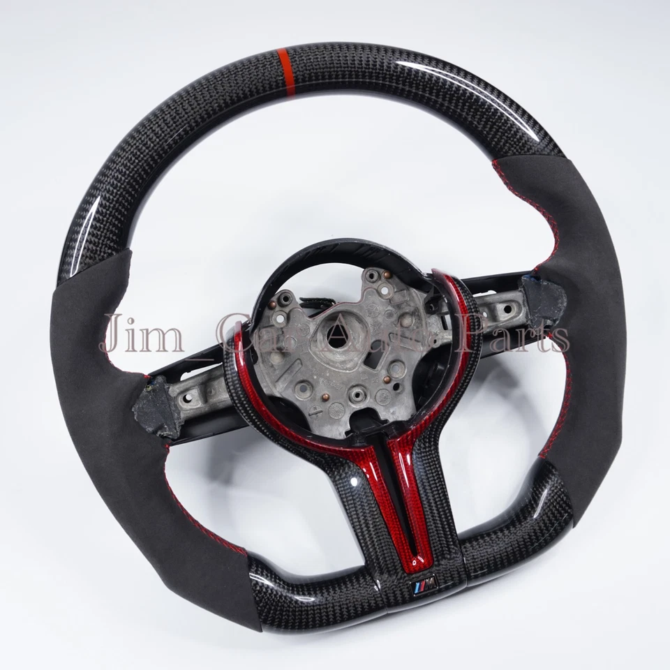 Volante Alcantara personalizado de fibra de carbono apto para BMW F87 M2 F80 M3 F82 M4 M5 Foto 2 de 4