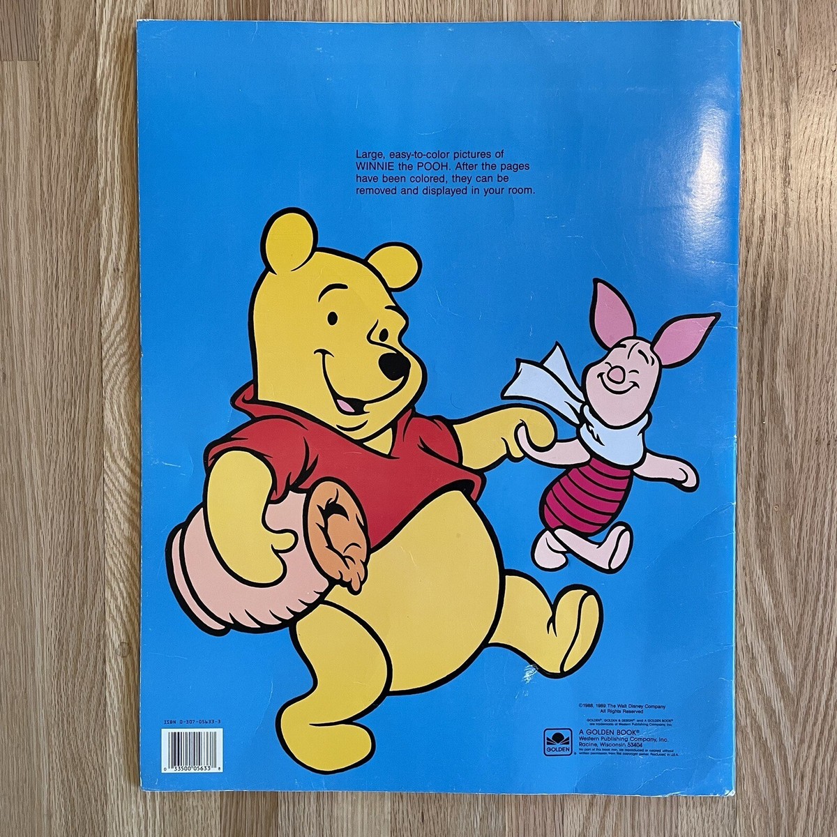 HUGE VTG Winnie the Pooh Coloring Book Golden 32 Pages 15.5” X 20