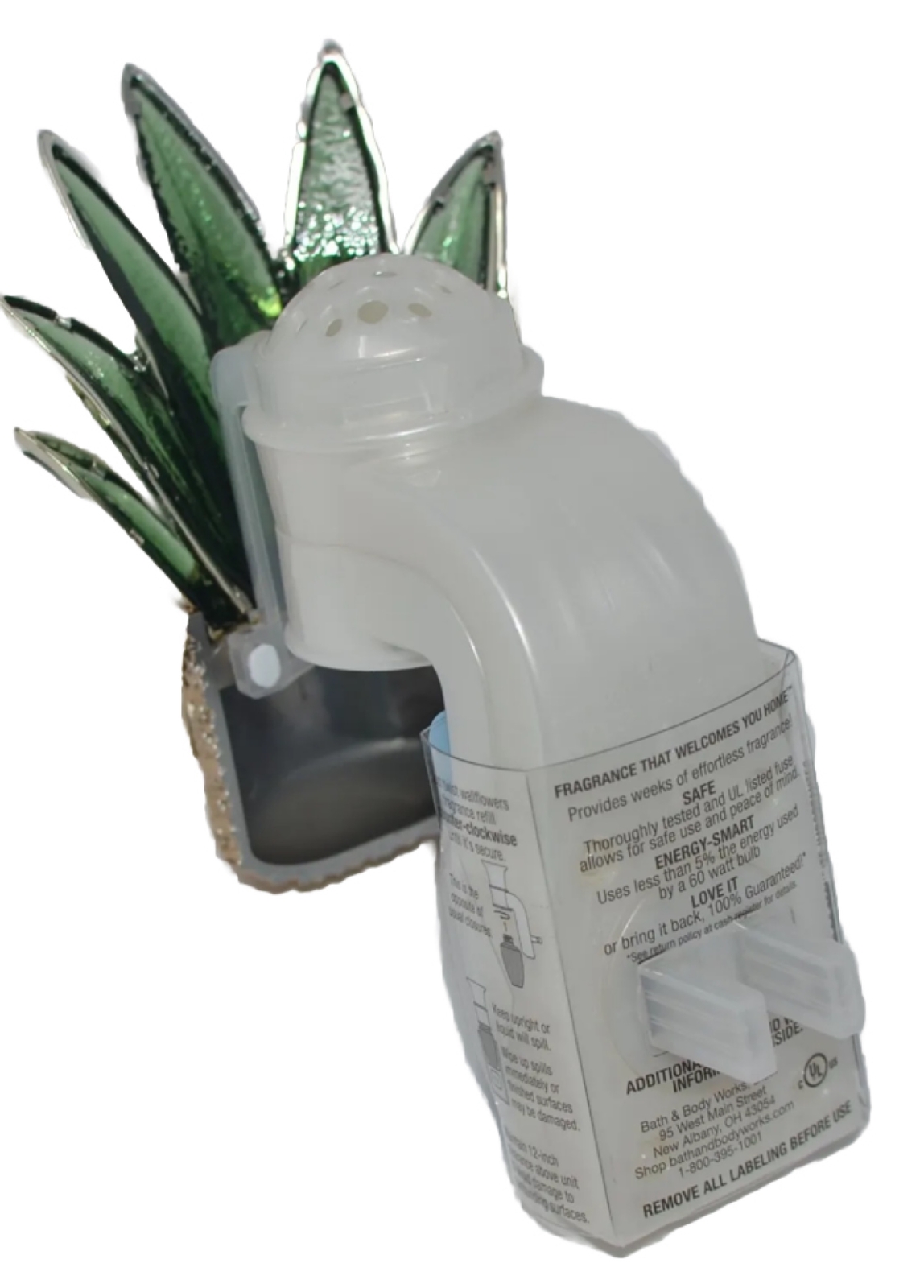 Bath & Body Works Wallflower Plug In Glassy Palm Plant Aloe Green