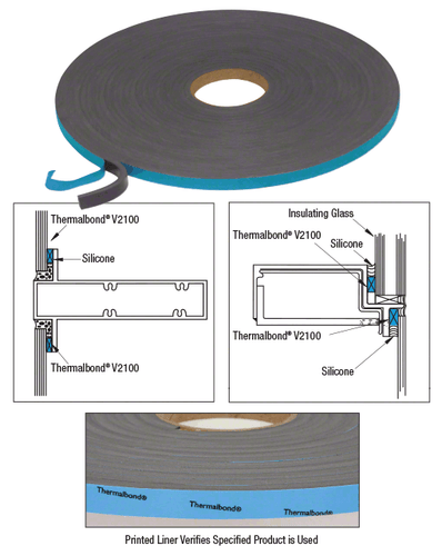 Norton V210614 3/16 x 1/4" V2100 Thermalbond Structural Glazing Spacer Tape - Picture 2 of 2