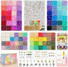 Dayify 15500Pcs Clay Beads Bracelet Making Kit, 93 Colors 5 Boxes Polymer Clay