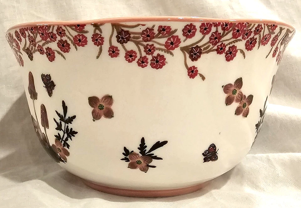 Anthropologie Nathalie Lete Mushroom Fall Forage Bowl Pink Rim - Image 2 of 4