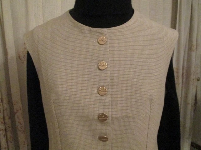 JEMM The Label tailored vest, small, brown tone brushed gold buttons, 12, BNWT - image 2 of 4