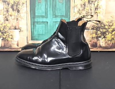 Dr. Martens Graeme II Black Polished Leather Chelsea Mens Size 10