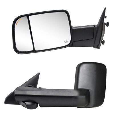Tow Mirrors For 2009-18 Dodge Ram 1500 2500 3500 Power Heated Arrow Light Sensor