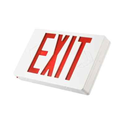 MEDINAH POWER LED Emergency Exit Sign, 90 Min Backup, Damp Rated, RED Letters