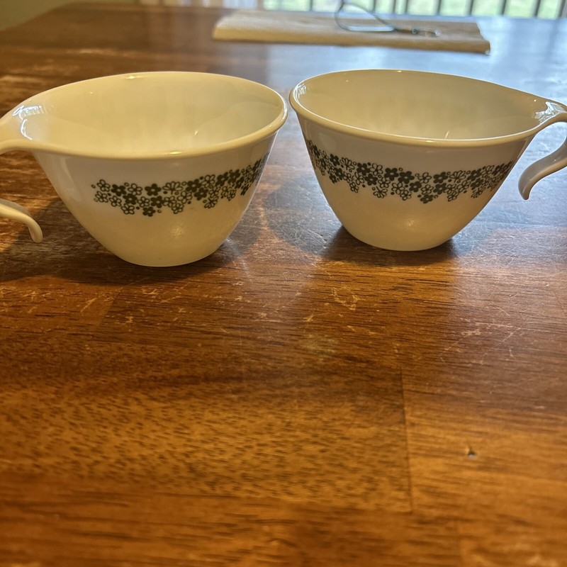 2 Corelle Corning Livingware Crazy Daisy Spring Blossom Hook Handle Mugs Cups 