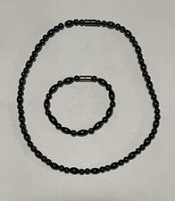 Magnetic Hematite Anklet Brazelet and Necklace 2 Pcs, Pre-Owned