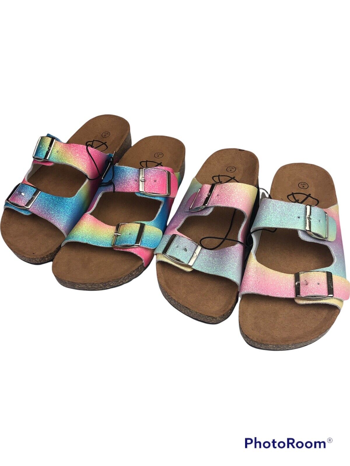 Bobbie Brooks Girls' Glitter 11 安値 12 13 1 2 L Pastel New 新品同様 Sandals 3 M Rainbow S