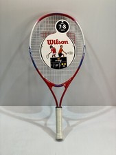 Wilson Junior US Open Tennis Racket, 3 5/8 Grip Red/Blue Ages 7-8