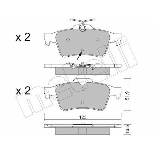 Plaquettes de frein de rechange Metelli 22-0337-2 auto Peugeot