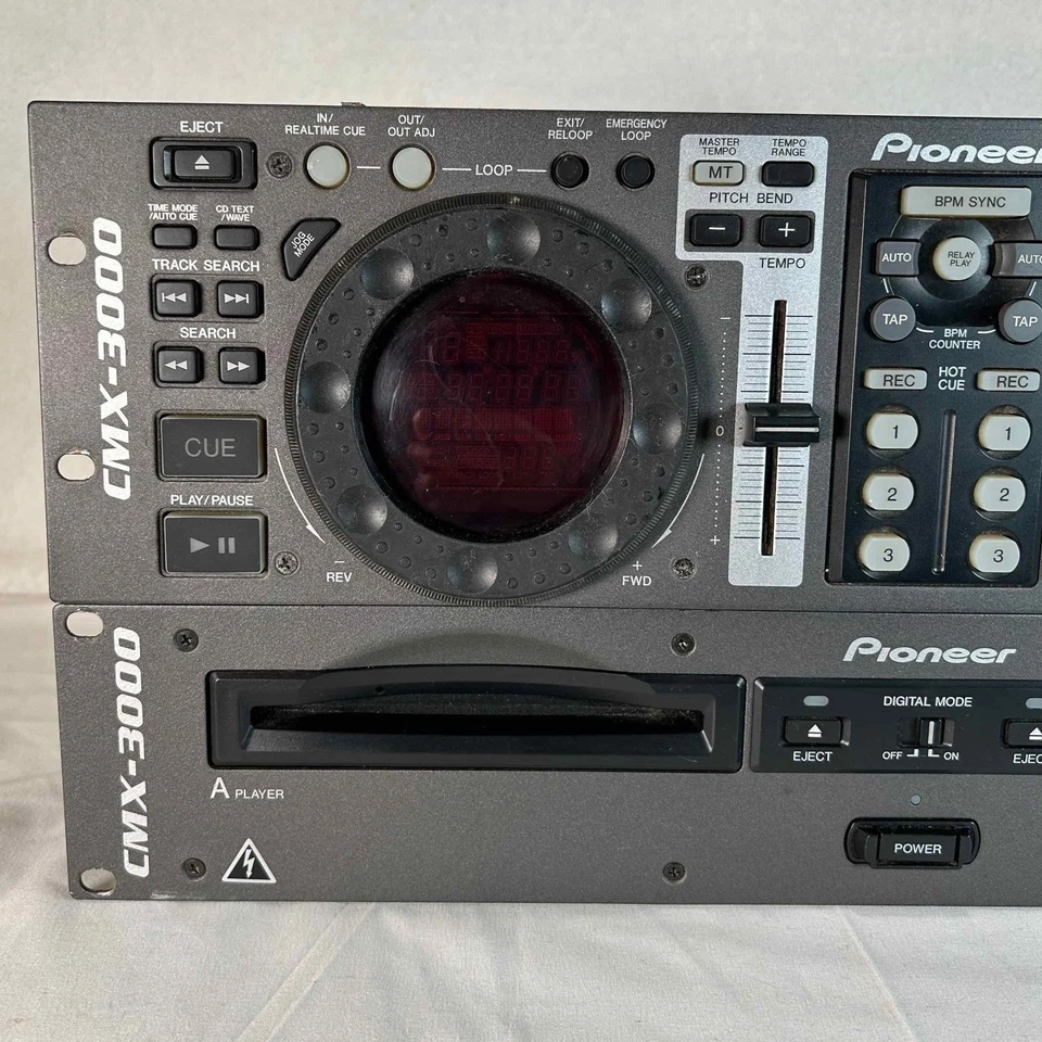 Reproductor de CD doble Pioneer CMX 3000 DJ montaje en rack con control remoto CU V183 Foto 2 de 4