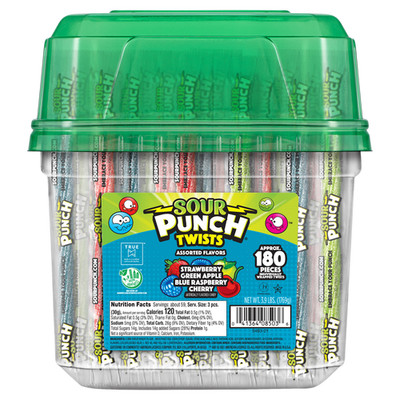Sour Punch Twists, Variety, 180-Count Individually Wrapped