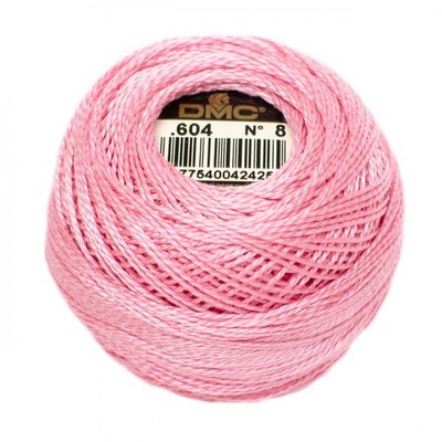 DMC Pearl / Perle Cotton Thread Balls Size 8 LIGHT CRANBERRY 604