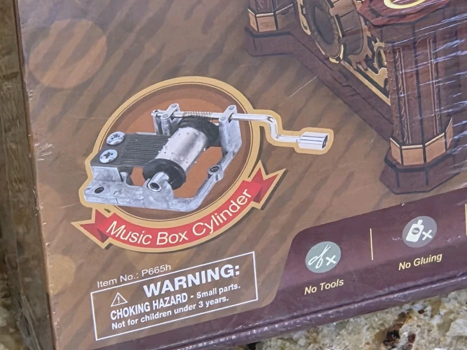 New Phonograph Music Box 3D Puzzle Musical Decor Craft CubicFun - Image 2 of 4