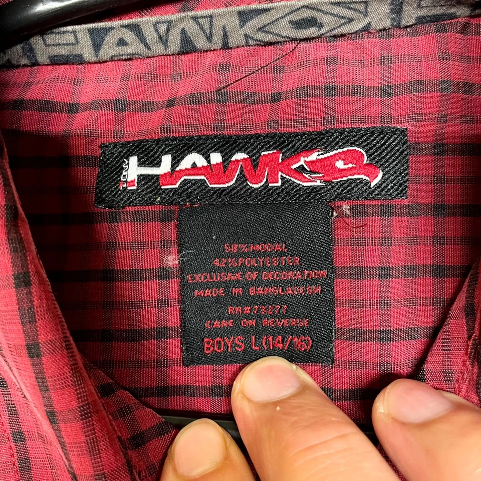 Camisa Hawk Niños L (14-16) Multicolor Ventana Cuadros Modal Abotonada Exterior Foto 4 de 4
