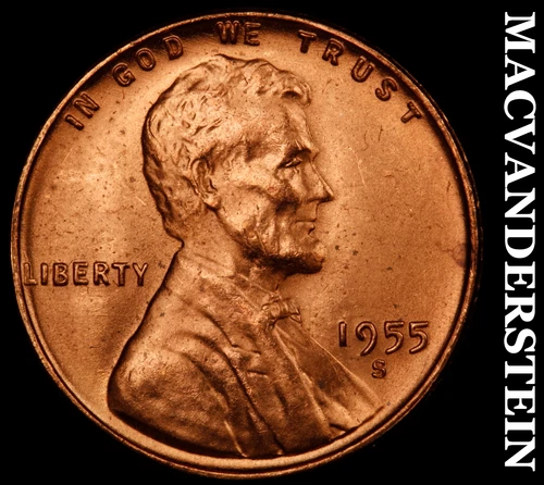 1955-S Lincoln Wheat Cent- Choice Gem Brilliant Uncirculated No Reserve #J1560