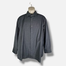 Brioni Men Gray Cotton Long-Sleeve Button-up Dress Shirt Size 46/18