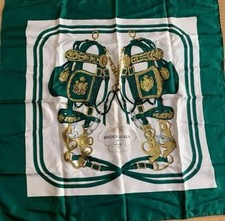 Hermes scarf Carre 90 Brides de Gala Silk Green No Box Used.