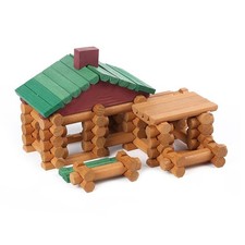 Joqutoys 90 Pcs Wood Building Blocks Toy for Toddlers, Classic Wooden Cabin L...