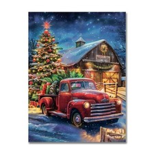 Christmas Truck Diamond Art Kit for Adults 12 x 16 Inch