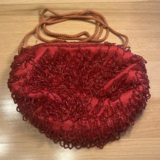 Vintage Red beaded flapper purse so FUN