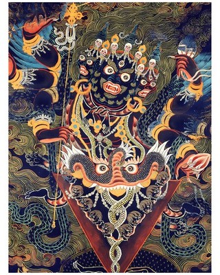 Tibetan Thangka Guru Dragpur Padmasambhava Wrathful Deity Art Print Poster