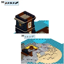 Compatible Lighthouse Fortress Watchtower Model for 21322 Bay Building Kit