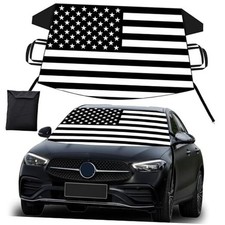 Windshield Cover for Ice and Snow 2025 American Flag Design Car Snow US Flag