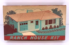 1950’s Bachmann Plasticville USA O Train Ranch House RH-1 Br & Red Compl In Box