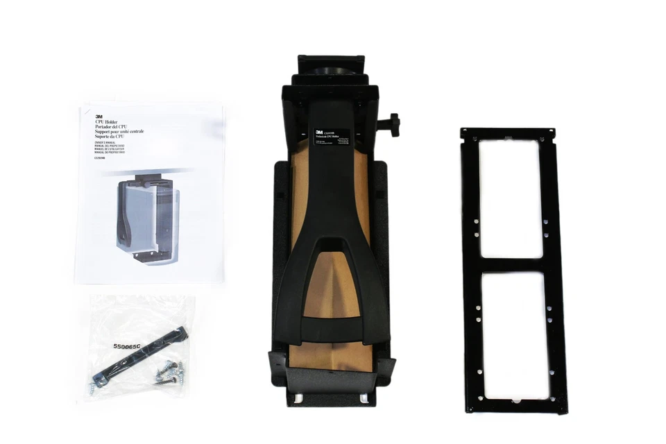 3M Adjustable Under-Desk CPU Computer Holder /w 360 Degree Steel Swivel | Black - Image 3 of 4