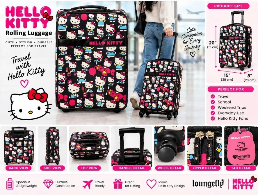 25+ Hello Kitty Travel Luggage for sale | Updated Oct 2026