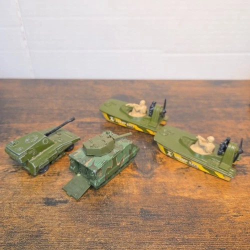 Vintage 1970s Matchbox Hotwheels Military Vehicles Lot of 4 Nice Condition