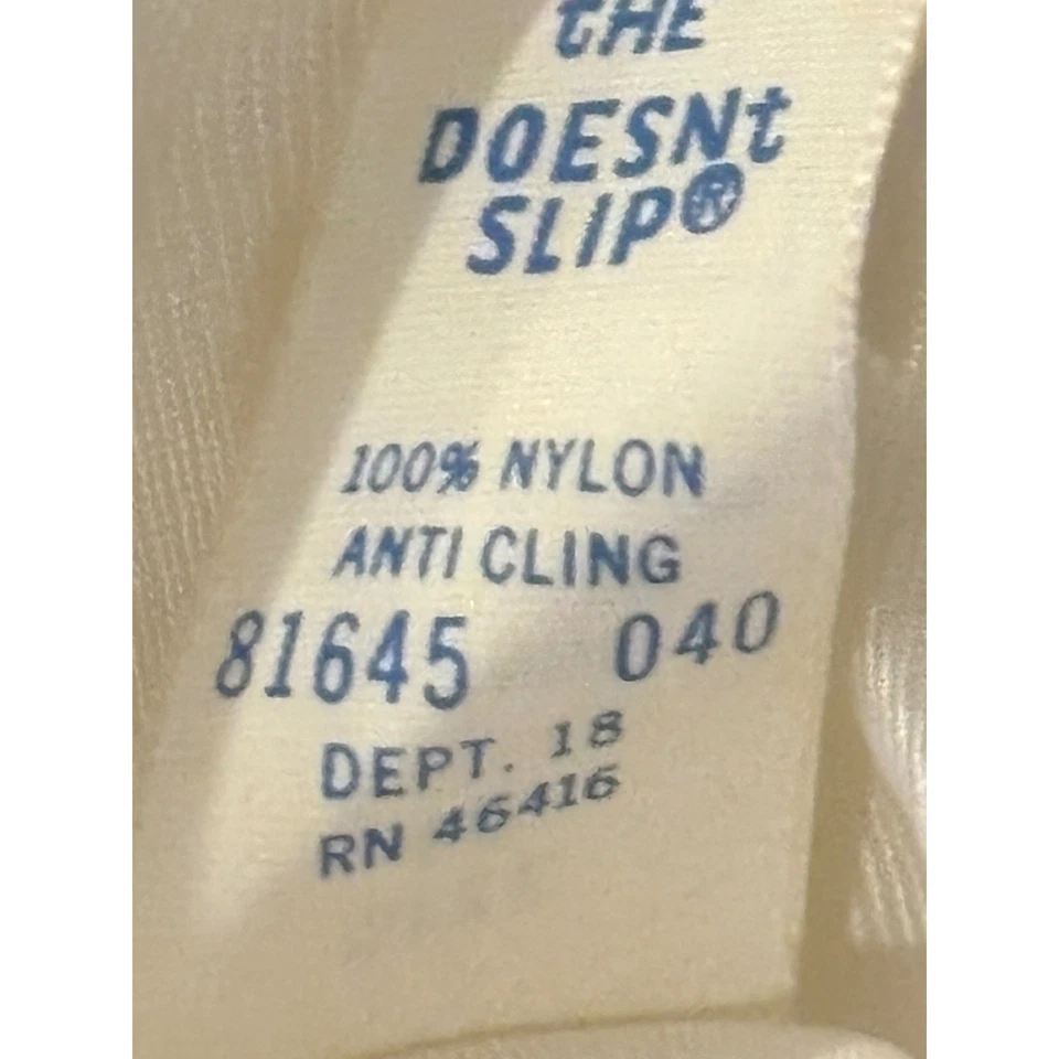 Conjunto de bata sin cordones de nailon blanco vintage L grande a juego Foto 4 de 4