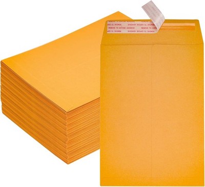 100 Pack 6x9'' Kraft Catalog Mailing Envelopes Mailers Peel Self Seal