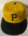 Vintage MLB Wool & Leather PITTSBURGH PIRATES Yellow & Black Hat CAP Size Large