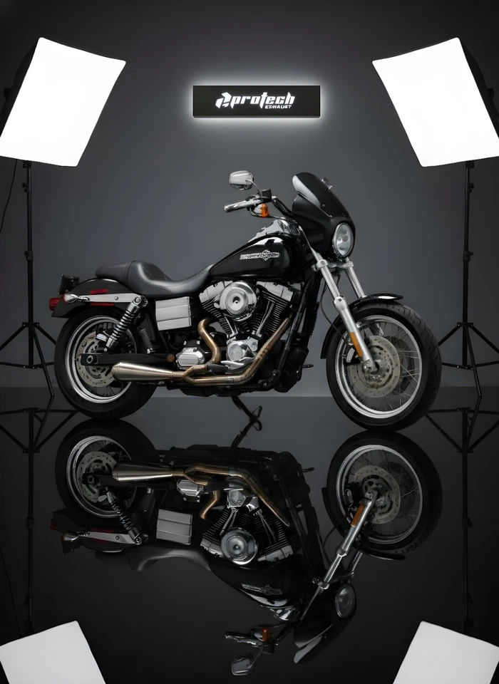 2-1 Exhaust Pipes Muffler fits Harley-Davidson Dyna Low  Rider FXDL 2 into 1 - Image 4 of 4